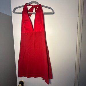 Reformation Baker Halter dress in red Size M